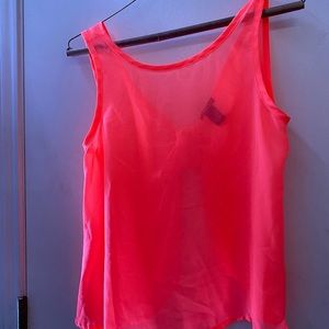 Pink sheer tank top
